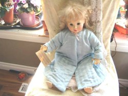23'' BEAUTIFUL BLONDE SUZANNE GIBSON BABY GIRL, ROBE, NIGHTGOWN, SLIPPER